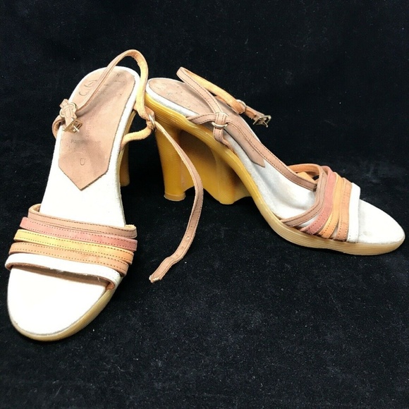 Vtg 70’s Be-Hi Famolare ITALY Wavy Wedge Sandals - Picture 2 of 13